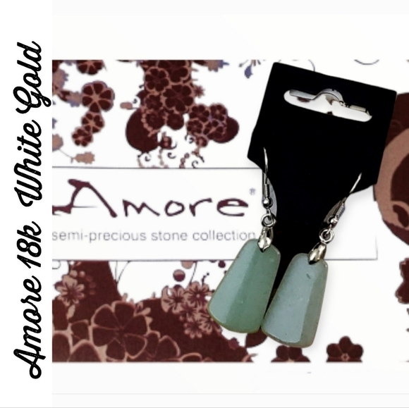 Amore Precious Aventurine Stone Earrings - Picture 5 of 6